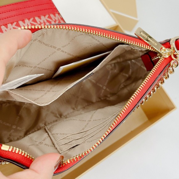 Bundle Michael Kors Red Giftable Boxed Xbody Xmas Gift Bag Wallet Set NWT $616 - Picture 2 of 10